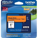 Brother TZe-B51 cinta para impresora de etiquetas Negro sobre naranja fluorescente, Cinta de escritura Negro sobre naranja fluorescente, TZe, Gris, Transferencia térmica, Brother, PT-2430PC, PT-2700, PT-2730, PT-9600, PT-9700PC, PT-9800PCN