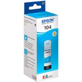 Epson 104 EcoTank Cyan ink bottle, Tinta Cian, Epson, EcoTank ET-4700 EcoTank ET-2726 EcoTank ET-2720 EcoTank ET-2715 EcoTank ET-2714 EcoTank ET-2712..., 65 ml, Inyección de tinta, Multicolor