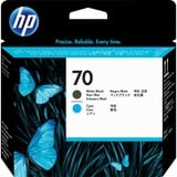 HP Cabezal de impresión DesignJet 70 cian/negro mate HP DesignJet Z2100 Photo Printer; HP DesignJet Z5200 PostScript Printer; Photosmart Pro B9180..., Inyección de tinta, Negro mate, Cian, C9404A, Singapur, 143 mm
