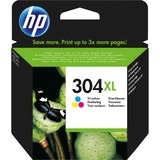 HP Cartucho de tinta Original 304XL tricolor Alto rendimiento (XL), Tinta a base de colorante, 7 ml, 300 páginas, 1 pieza(s)