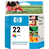 HP Cartucho de tinta original 22 Tri-color Rendimiento estándar, Tinta a base de colorante, 5 ml, 165 páginas, 1 pieza(s), Minorista