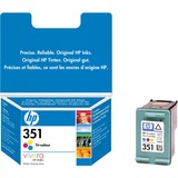 HP Cartucho de tinta original 351 Tri-color Rendimiento estándar, Tinta a base de colorante, 170 páginas, 1 pieza(s)