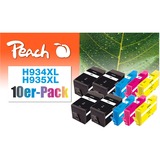 Peach 0F319838 cartucho de tinta 10 pieza(s) Negro, Cian, Magenta, Amarillo Tinta a base de pigmentos, Tinta a base de pigmentos, 2025 páginas, 10 pieza(s), Multipack