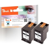 Peach 318842 cartucho de tinta 2 pieza(s) Compatible Rendimiento estándar Negro Rendimiento estándar, Tinta a base de pigmentos, 5,7 ml, 225 páginas, 2 pieza(s), Pack de 2