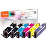 Peach 320676 cartucho de tinta 6 pieza(s) Compatible Negro, Cian, Magenta, Foto negro, Photo blue, Amarillo 23 ml, 12 ml, 6 pieza(s), Formato combo