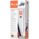 Peach Bürogeräte Carpetas para encuadernados y accesorios, Canutillo negro, Negro, 95 hojas, A4, 1,2 cm, 100 pieza(s)