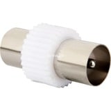 goobay 11535 cambiador de género para cable IEC Blanco, Adaptador IEC, IEC, Blanco