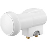 goobay SAT Universal Twin 0.1dB convertidor low noise block (lnb) 10,6 - 12,75 GHz Blanco blanco/Gris, F, 200 mA, 4 cm, 60,5 mm, 107,2 mm, 129,1 mm