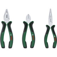 Bosch Juego de alicates, 3 piezas, Set de pinzas verde/Negro