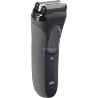 Braun Serie 3 3000S Máquina de afeitar de láminas Gris negro/Gris, Máquina de afeitar de láminas, Gris, Carga, AC/Batería, Batería integrada, 30 min