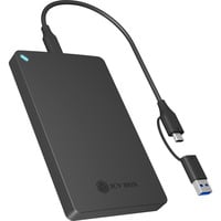 ICY BOX IB-201T-CU31 Caja externa para unidad de estado sólido (SSD) Negro 2.5", Caja de unidades negro, Caja externa para unidad de estado sólido (SSD), 2.5", Serial ATA II, Serial ATA III, 6 Gbit/s, Conexión USB, Negro