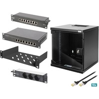 Digitus Conjunto de red 254 mm (10") - 6U, 312 x 300 mm (An x P), Armario IT negro