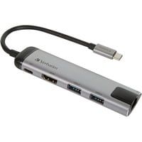 Verbatim 49141 base para portátil y replicador de puertos USB 3.2 Gen 1 (3.1 Gen 1) Type-C Negro, Plata, Hub USB plateado/Negro, USB 3.2 Gen 1 (3.1 Gen 1) Type-C, Negro, Plata, USB 3.2 Gen 1 (3.1 Gen 1) Type-C, Metal, 3 A, 5 - 40 °C