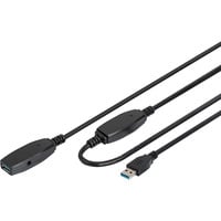 Digitus Cable de extensión USB 3.2 Gen 1 activo, 20 metros, Cable alargador negro