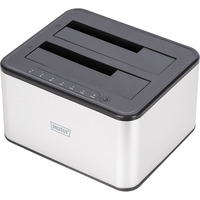 Digitus Estación de acoplamiento para disco duro SATA dual plateado/Negro