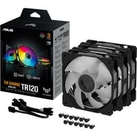 ASUS TUF GAMING TR120 ARGB 3IN1 Black Carcasa del ordenador Refrigerador de aire 12 cm Negro, Ventilador negro/Transparente, Refrigerador de aire, 12 cm, 2000 RPM, Negro