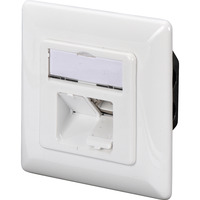 Digitus Toma de datos CAT.6A, empotrada, apantallada, 2x RJ-45 LSA, Caja de conexiones blanco