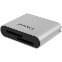 Kingston Lector de tarjetas SDHC/SDXC UHS-II de doble ranura para flujo de trabajo USB 3.2 Gen 1 plateado/Negro