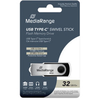 MediaRange USB Type-C 32 GB, Lápiz USB negro/Plateado