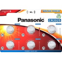 Panasonic CR2025 P 6-BL Panasonic Batería de un solo uso Litio Batería de un solo uso, CR2025, Litio, 3 V, 6 pieza(s), 140 mAh