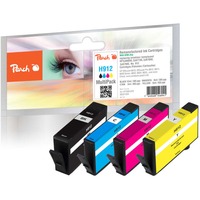 Peach PI300-970 cartucho de tinta 4 pieza(s) Compatible Rendimiento estándar Negro, Cian, Magenta, Amarillo Rendimiento estándar, 12 ml, 6 ml, 305 páginas, 4 pieza(s), Multipack