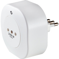 Shelly Plus Plug IT, Toma de corriente con interruptor blanco