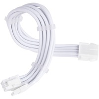 SilverStone Cable de extensión de fuente de alimentación SST-PP07E-PCI8W-V2, PCIe 8 pines (6+2), Cable alargador blanco