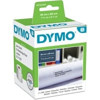 Dymo LW etiquetas auténticas de dirección grandes | 36 mm × 89 mm | negro sobre blanco | 2 rollos de 260 etiquetas (520 etiquetas autoadhesivas) | para etiquetadoras LabelWriter Blanco, Etiqueta para impresora autoadhesiva, Papel, Permanente, Rectángulo, LabelWriter