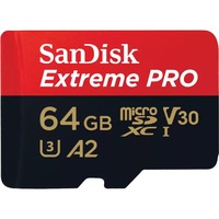 SanDisk Extreme PRO 64 GB MicroSDXC UHS-I Clase 10, Tarjeta de memoria 64 GB, MicroSDXC, Clase 10, UHS-I, 200 MB/s, 140 MB/s