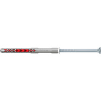 fischer Taco de vástago largo DuoXpand 8x100 T, Pasador gris claro/Rojo