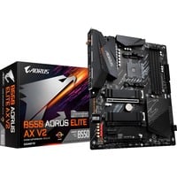 GIGABYTE B550 AORUS ELITE AX V2 Placa base - Procesadores AMD Ryzen 5000, VRM de 12+2 fases, hasta 4733 MHz DDR4, 1xPCIe 4.0 + 1xPCIe 3.0 M.2, Wi-Fi 6E, LAN 2.5GbE, USB 3.2 Gen 2 gris oscuro, VRM de 12+2 fases, hasta 4733 MHz DDR4, 1xPCIe 4.0 + 1xPCIe 3.0 M.2, Wi-Fi 6E, LAN 2.5GbE, USB 3.2 Gen 2, AMD, Zócalo AM4, AMD Ryzen 3000 Series, AMD Ryzen 4000 Series, AMD Ryzen 5000 Series, Zócalo AM4, DDR4-SDRAM, 128 GB