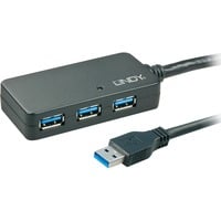 Lindy 43159 hub de interfaz USB 3.2 Gen 1 (3.1 Gen 1) Type-A 5000 Mbit/s Negro, Hub USB negro, USB 3.2 Gen 1 (3.1 Gen 1) Type-A, USB 3.2 Gen 1 (3.1 Gen 1) Type-A, 5000 Mbit/s, Negro, Plástico, Cable redondo