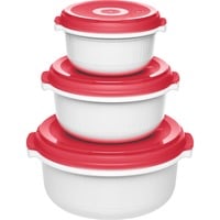 Emsa 518999 recipiente de almacenar comida Rojo, Blanco 3 pieza(s), Caja blanco/Rojo, Rojo, Blanco, Plástico, Alemania, 135 mm, 245 mm, 310 mm