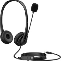 HP Auriculares estéreo de 3,5 mm G2, Auriculares con micrófono negro, 5 mm G2, Alámbrico, Oficina/Centro de llamadas, 88 g, Auriculares, Negro