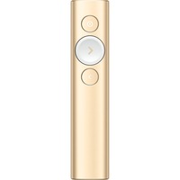Logitech Spotlight apuntador inalámbricos Bluetooth/RF Oro, Presentador dorado, Bluetooth/RF, USB, 30 m, Oro