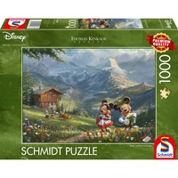 Schmidt Spiele Thomas Kinkade Studios: Disney - Mickey & Minnie en los Alpes, Puzzle 