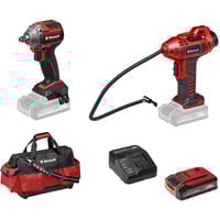 EINHELL Juego de máquinas profesional TP-CW 18/260 + CE-CC 18 Kit, Tornillo de percusión rojo/Negro