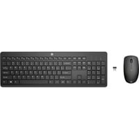 HP Combo de teclado y ratón inalámbricos 235, Juego de escritorio negro, Completo (100%), RF inalámbrico, Negro, Ratón incluido