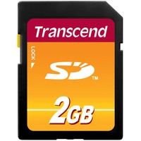 Transcend TS2GSDC Memorias flash, Tarjeta de memoria 2 GB, SD, MLC, 20 MB/s, 13 MB/s, Negro