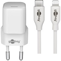 goobay Set de carga Apple Lightning / USB-C PD 30 vatios, Cargador blanco