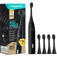happybrush StarterKit Schall Eco VIBE 3 All Black, Cepillo de dientes eléctrico negro