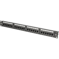 Digitus Panel de parcheo CAT 6, clase E, 24 puertos, Patch Panel negro