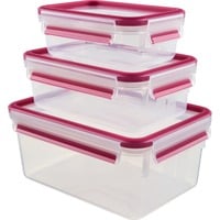 Emsa 515584 recipiente de almacenar comida Rectangular Caja Verde, Transparente 3 pieza(s) transparente/Frambuesa, Caja, Rectangular, Verde, Transparente, Elastómero termoplástico (TPE), Alemania, 3 pieza(s)