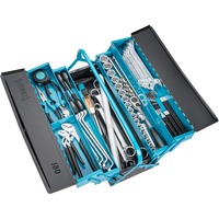 Hazet Caja de herramientas de metal con surtido 190/80, Kit de herramientas negro/Azul