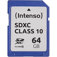 Intenso 3411490 memoria flash 64 GB SDXC Clase 10, Tarjeta de memoria 64 GB, SDXC, Clase 10, 25 MB/s, Resistente a golpes, Resistente a la temperatura, A prueba de rayos X, Negro