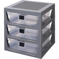 Room Copenhagen LEGO Estantería con cajones set de 3, Caja de depósito gris