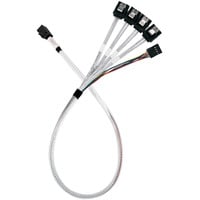 SilverStone Cable adaptador SST-CPS05-RE, mini-SAS SFF 8643 > 4x SATA celeste