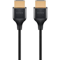 goobay Cable HDMI delgado de alta velocidad con Ethernet, 4K @ 60Hz negro