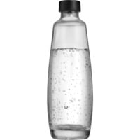 SodaStream Botella de vidrio DUO, 1 litro, paquete de 2, Jarra transparente/Negro