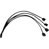 Alphacool Divisor en Y aRGB 3 pines a 4x 3 pines, 30 cm, Cable Y negro